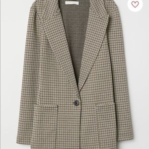 H&M Houndstooth Beige Blazer Jacket